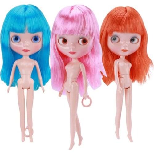 30cm Jointed BJD Dolls for Girl Fashion Blyth Doll Colour Hair DIY Makeup Nude Doll Dress Up Toys for Girls GIFT
