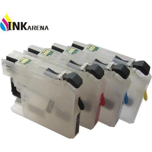 4PCS Refillable Ink Cartridge for Brother LC123 With Reset Chip for Europe Printer DCP-J132W J152W MFC-J4110DW MFC-J4510DW J470