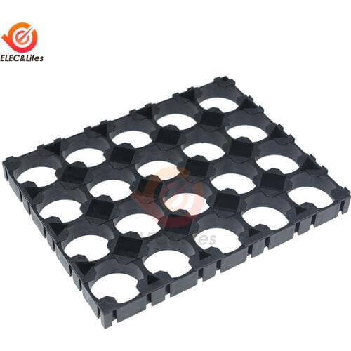 5Pcs Black Plastic 18650 Battery Holder Bracket 4x5 Cell Spacer Radiating Shell Pack Plastic Heat Lithium Batteries Holder