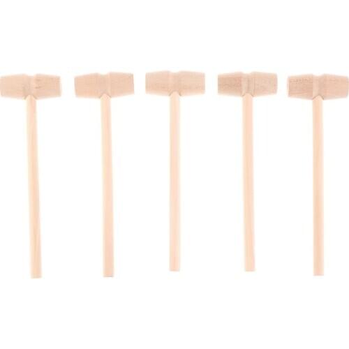 5Pcs Wooden Hammer Mallet Carving Tool Leather Craft Jewelry Making Hammer Tool