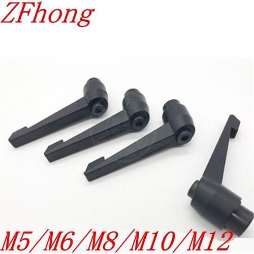 5pcs M5 M6 M8 M10 M12 Black Female Thread Clamping Lever Adjustable Handle Knob