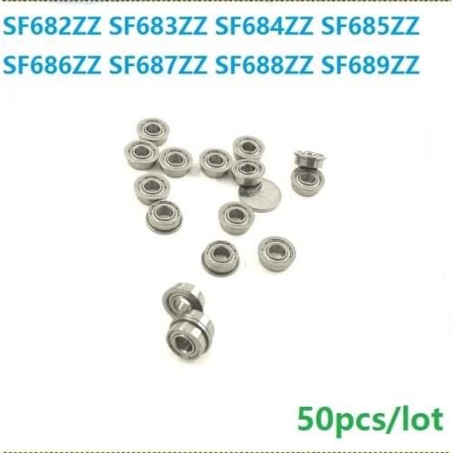 50pcs/lot SF682ZZ SF683ZZ SF684ZZ SF685ZZ SF686ZZ SF687ZZ SF688ZZ SF689ZZ Stainless Steel flange Ball Bearing Miniature