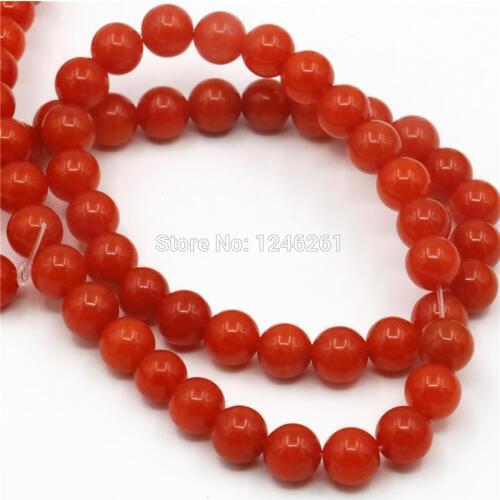 6 8 10 12mm Red Chalcedony Natural Stone Loose DIY Round Beads Fashion Jewelry Making Design For Women Girls Gifts Christmas