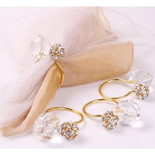 6 / PCS manufacturers directly provide high-grade U-shaped diamond napkin ring mouth cloth ring free of freight