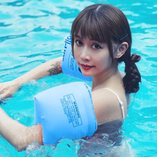 2pcs Adult Children Swimming Arm Rings Inflatable Pool Float Circle Sleeves Pool Buoys Armbands for Swim Trainers
