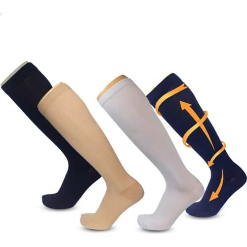 Pure Color Varicose Vein Stockings Knee Socks For Pain Relief Neutral Knee-High Compression Stockings Thigh High Socks