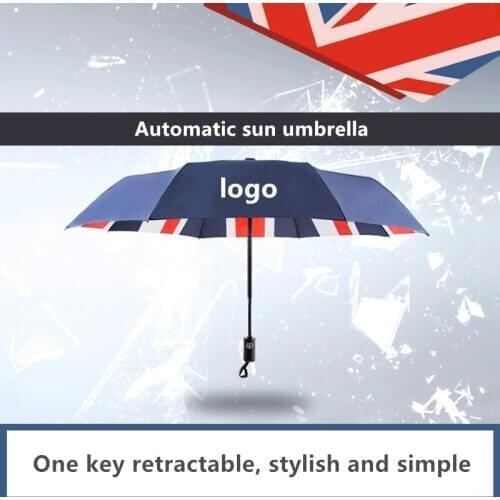 For BMW MINI COOPER dedicated rice flag British umbrellas fully automatic folding car umbrellas