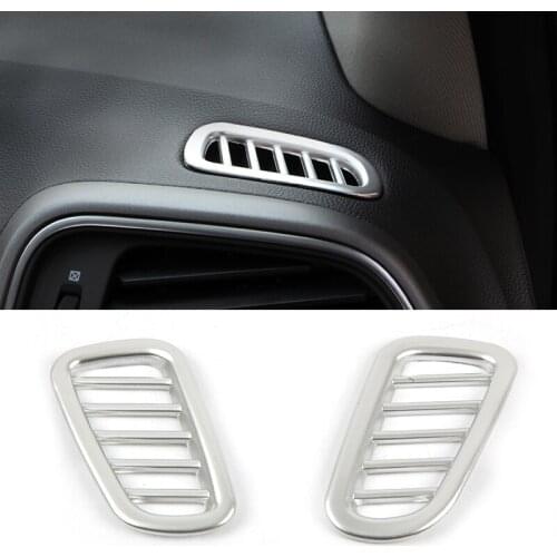 For Renault Kadjar 2015 2016 2017 2018 ABS Matte Front Air Condition Covers Frame Air Outlet Decorative Trim Car-styling