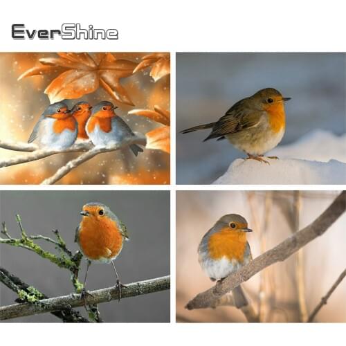 Evershine Diamond Painting Animals With Square Rhinestones Bird Cross Stitch Kit Diamond Mosaic Full Layout Beaded Pictures Gift