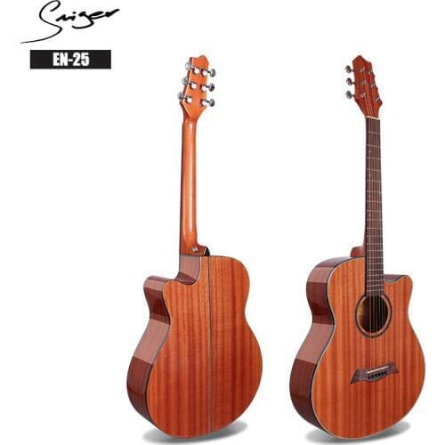 Guitar Acoustic Electric Steel-String 40 Inches A-Body Guitarra 6 Strings Folk Pop Cutaway All Sapele High-gloss Install Pickup