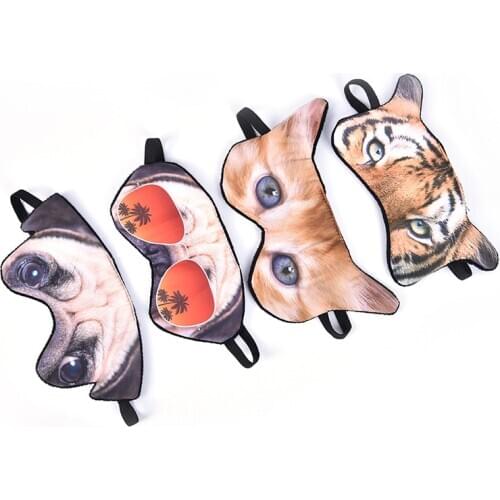 Cotton Sleep Eye Mask 3D Animal Eyeshade Cute Eyepatch Sleeping Mask Travel Eye Cover Rest Eye Band Sleep Aid Eye Blindfold