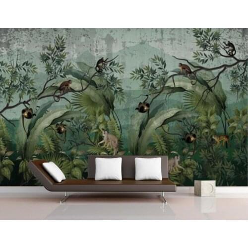 Custom wallpaper European tropical rainforest plant animal TV background mural home decoration living room bedroom 3d wallpaper