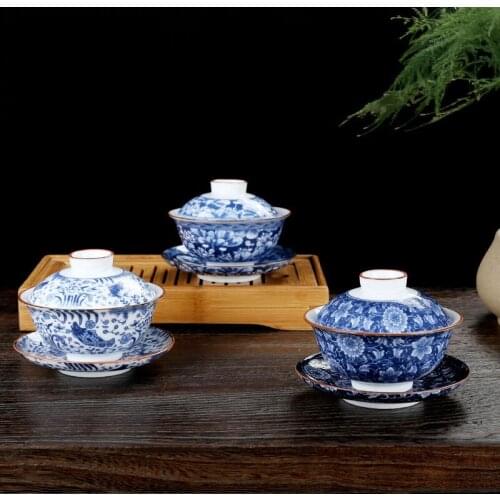 Ceramic gaiwan tea cup Porcelain Tea Bowl chinese kung fu Gongfu tea set Teaware drinkware
