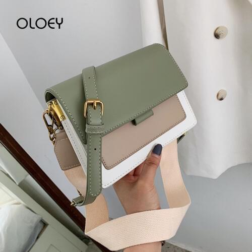 Wide Shoulder Straps Leather Crossbody Bags For Chain Luxury Handbags Women Bags Designer Shoulder Bag Lady Travel Purse Handbag