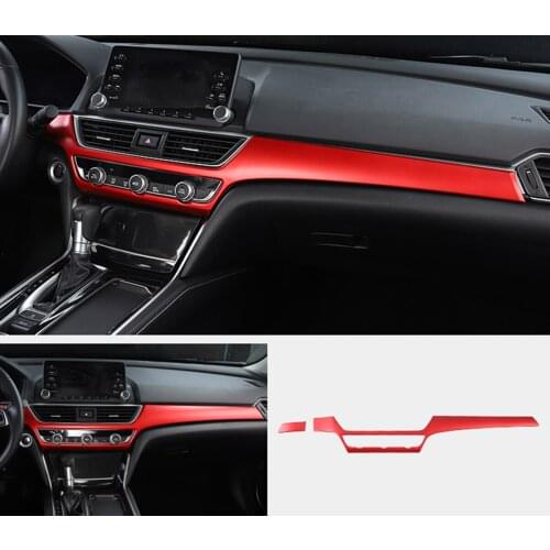 2pcs Red Dashboard Decorative Panel Cover Trim For Honda Accord 10th 2018-2020 car modification