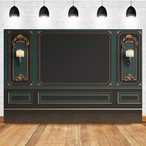 Laeacco Vintage Wall Interior Black Baby Birthday Portrait Vinyl Photo Photography Backdrop Photo Background For Photo Studio