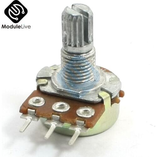 10PCS/LOT WH148 B50K Linear Potentiometer 15mm Shaft With Nuts And Washers Hot 3Pin High Quality