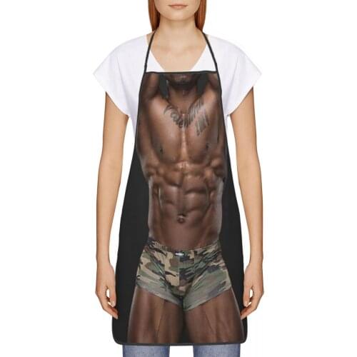 Man Muscle Kitchen oil resistant wreath Muscular kitchen apron women Man For House cleaning 72*52cm