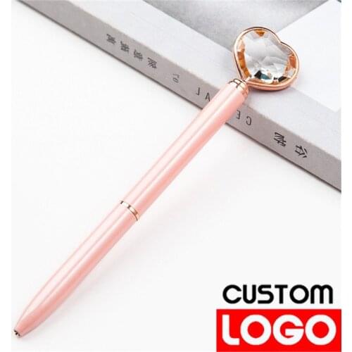 Custom Logo Metal Love Diamond Pen Hotel Promotional Gift Pen Ballpoint Pen Crystal Pen Ballpoint Pen Luxury Customized Logo Pen