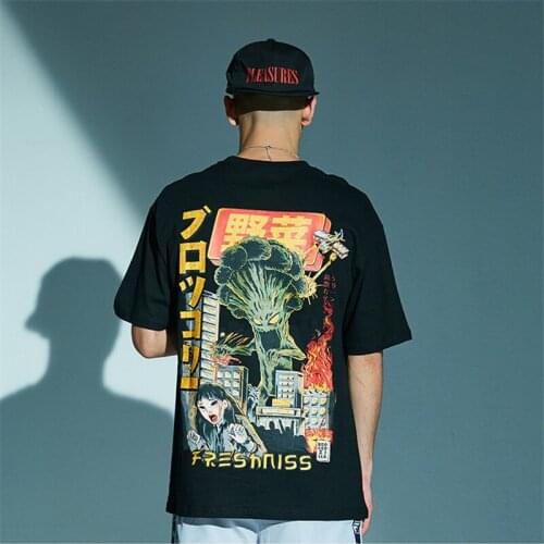 Men Hip Hop T Shirt Japanese Harajuku New Fashion T-Shirt Streetwear Summer Tops Tees Cotton Tshirt Oversized HipHop Male