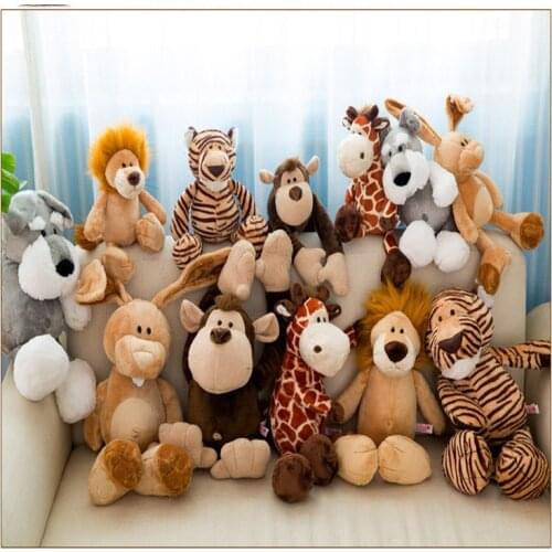 German plush toy doll Schnauzer wolf dog monkey lion tiger variety of childrens dolls