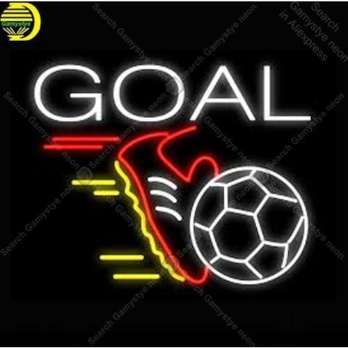 NEON SIGN For Soccer Goal NEON Lamp Football and Shoe GLASS Tube Decor Window Handcraft Advertise anuncio luminoso Dropshipping