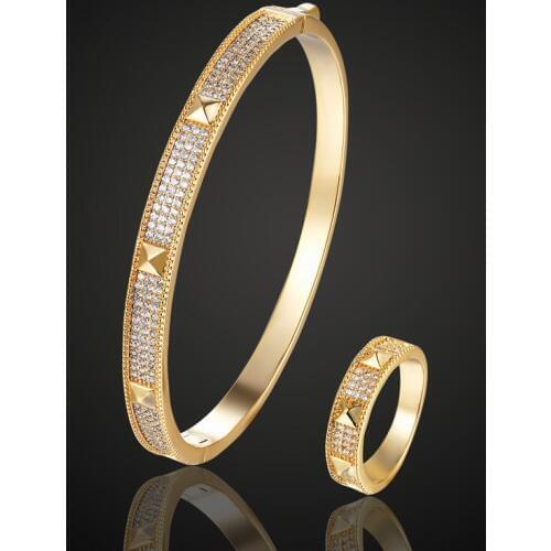 New Europe Design Cubic zircon bangles For Women Gifts Brand Bridal Accessory Fashion love Chain bangles couple bijoux