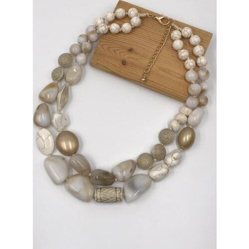 Suekees Boho Fashion Jewelry Gothic Collar Necklace Acrylic CCB&Natural Stone Beads Earthy Collares Necklace Women Accessories