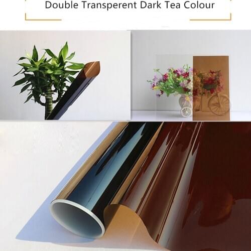 Brown Glass Film DecorativeFilm Multi Tea Colour Shop Window /Door Balcony Glass Sticker Double Transperent Light or Dark Brown