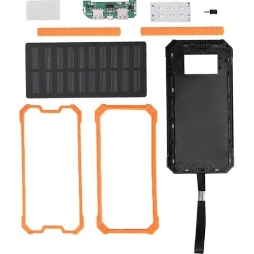 Portable Fast Charging DIY Solar Power Bank Case Kit Unassembled Parts Travel Dual USB Mobile Power Bank Cases With Solar Panel