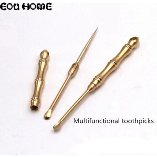 Portable Ear Pick Toothpick Combination Fruit Fork Camping Tool Toothpick Holder Oral Care Tool Creative Multifunction EOU HOME