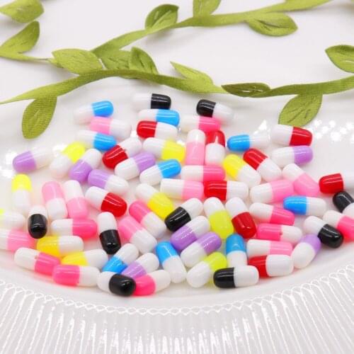 Resin Capsule Shape Crystal Mud Colorful Tiny Pill Beads Slime Balls Small DIY Creative Toys Decoration Bottle Box Filler