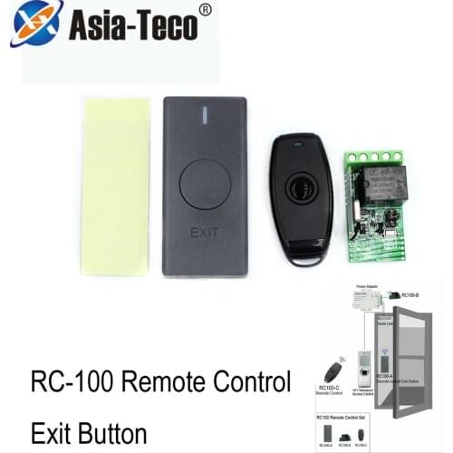 Access Control Wireless Remote Control Kit Exit Button For Remote Open Door Electric Lock Wireless Receiver Transmitter