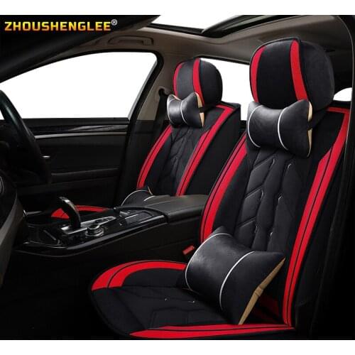 ZHOUSHENGLEE Front Rear Luxury Leather car seat cover For fiat palio ibiza 6l alhambra nissan juke renault symbol chevrolet trai