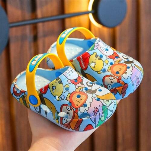 Summer Panda Cartoon Children Clogs Breathable Non-Slip Soft Sole Kids Sandals Indoor Home Baby Slippers Girls Boys Beach Shoes
