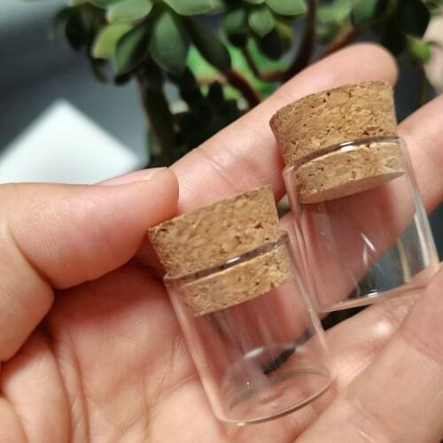 50Pcs/Lot 4ml 22x25mm Flat Bottom Mini Glass Test Tubes DIY Wishing Storage Jars with Cork Stopper Little Bottle Vials For Gifts