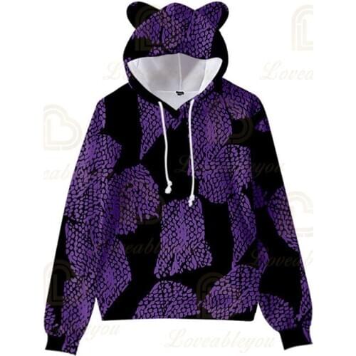 Hip Hop Sweatshirts 3D Print Demon Slayer Hoodies Cat Ears High Quality Hoody Autumn Long Sleeve Hooded Kpop Tops