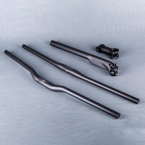 Ultralight Matte Full 3K Carbon Mountain Bicycle Breaking Wind Handlebar + Seatpost + Stem MTB Cycling Bike Handlebars Sets