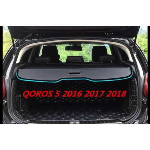 High quality Car Rear Trunk Security Shield Cargo Cover For QOROS 5 2016 2017 2018 (black, beige)