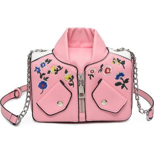 SJ Women Leather Shoulder Bags Female Messenger Bags Italy Brand Fashion Leisure Embroidery Personality Suit Bag Clothes Bag