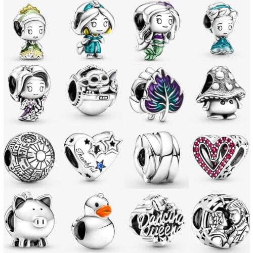 New 925 Sterling Silver Heart & MOM Dangle Charm Fit Pandora Charm Bracelet Authentic Silver 925 Family tree Bead DIY Jewelry