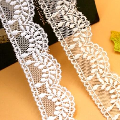 YACKALASI Double Scalloped Cotton Embroidery Lace Trim Soft Tulle Lace DIY Garment Accessories Free Shipping 3cm