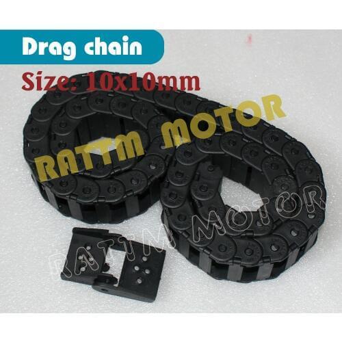 2M 10 x 10mm Cable drag chain wire carrier R28 with end connectors plastic towline for CNC Router Machine Tools 2x1000mm