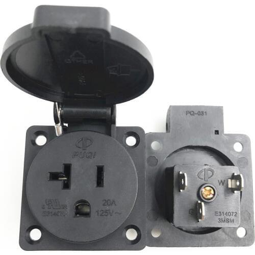2PCS/lot 20A 125V US standard waterproof socket AC power Socket Industrial waterproof socket