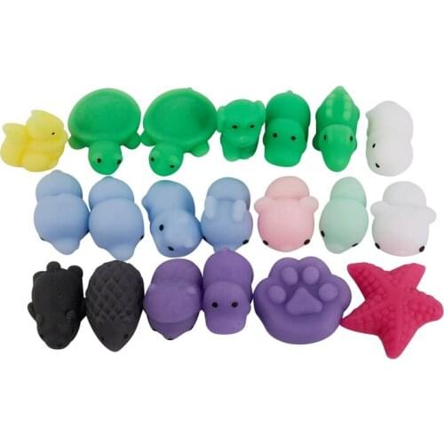 20Pcs Mini Squeeze Toy Squishy Mochi Soft Release Stress Toys Kawaii Animal Squishy Decompression Toys Seal Octopus Rabbit #N20