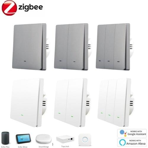 220V EU Zigbee 3.0 Smart Wall Light Button White Switch 1 2 3 Gang for Zigbee2mqtt Smart Life Alexa Google Home Smartthings hu*e