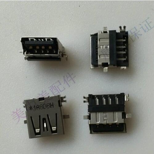 5PCS)Laptop USB2.0 female 4P pin a interface socket 90 degree pin inclined port