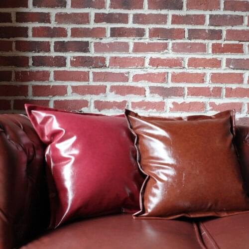 American Imitation Leather Home Sofa Pillowcase Industrial Style Bar Soft Assembly Decorative Leather Sofa Cushion Cover
