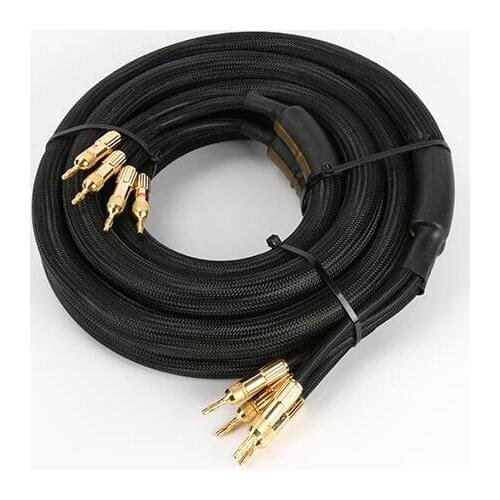 Choseal 6N OCC Audiophile HIFI Speaker Cable 24K gold-plated banana plug Top level Speaker Cable 25MMx2.5M LA-5101