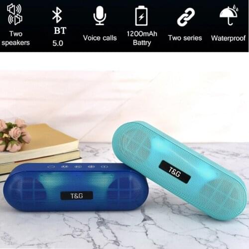 Bluetooth-compatible Waterproof Wireless Speaker Portable Support Audio Microphone TF Card FM Radio Colorful LED Light Subwoofer
